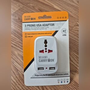 Miami Carry On 3 Prong USA Adaptor
